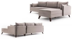 Rohová sedacia súprava do L KORFU, krémová, pravá