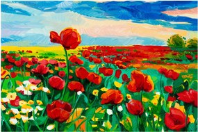 Obraz poľa s vlčími makmi (90x60 cm)