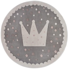 Detský koberček Adventures 105969 Cream Grey kruh, 100x100 (priemer) kruh, šedá, detská izba, Hanse Home