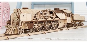 Ugears 3D puzzle Lokomotiva V-Express s vagónem 538 ks
