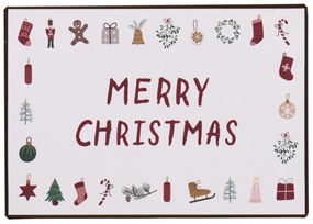 Ib Laursen Dekoratívna plechová ceduľa Merry Christmas