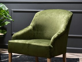 Relaxačné kreslo Roseile (zelená + dub). Akcia -19%. Vlastná spoľahlivá doprava až k Vám domov. 1136277