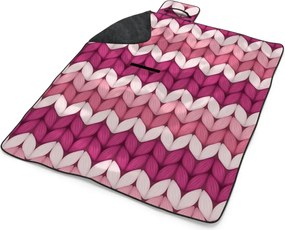 Sablio Plážová deka Striedajúce ružové pletenie: 200x140 cm