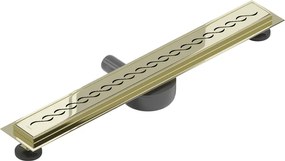 Mexen Flat 360°, nerezový sprchový žľab vzor M18 60 cm, zlatá lesklá, 1523060-40