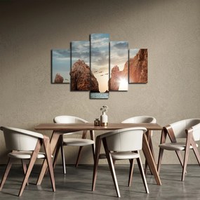Obraz - Západ slnka nad útesmi (150x105 cm)