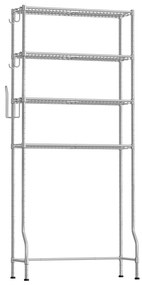 4-úrovňová kúpeľňový regál, stojan nad práčku, sivý