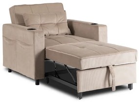 Kreslo JEREMY bežové, z manšestru