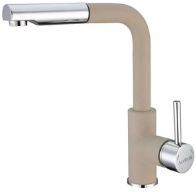 ALVEUS 1129045- Drezová batéria s vyťahovacou sprškou SIROS 29,7 cm granit/béžová