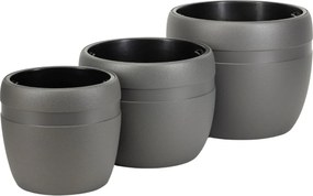 PLASTOVÝ KVETINÁČ LUNA CLASSIC 33X30 CM ANTRACITOVÁ