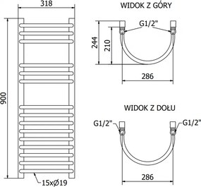Mexen Eros, elektrické vykurovacie teleso 900 x 318 mm, 300 W, čierna, W112-0900-318-2300-70