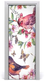 Samolepiace fototapety na dvere motýle kvety 75x205 cm