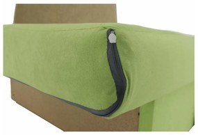 Tempo Kondela Rozkladacie kreslo, zelená/béžová, ľavá, KUBOŠ