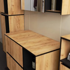 Skrinka pod umývadlo VAMI W90 2SZ dub craft / čierna