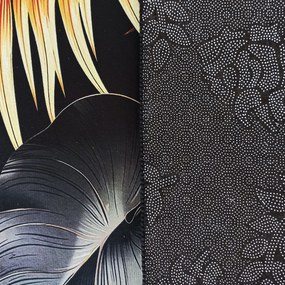 DY Čierno-zlatý koberec s motívom listov Black N 06 Rozmer: 60x100 cm