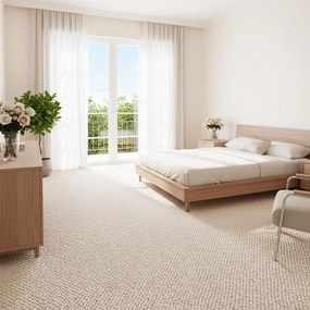 Balta 110x230 cm Metrážny koberec Wolly 610 sv. béžová, šíře, béžová, ab (mriežka), obývacia izba