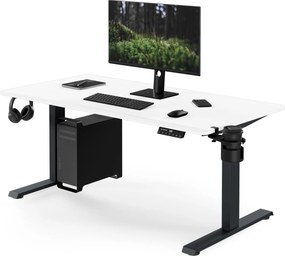 Elektrický stôl s nastavením výšky ergonomický antracitovo-bieli, 1400x700 mm: ARIA
