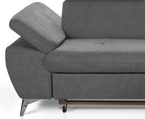 Rohová sedacia súprava Gisele, stredne šedá látka, pravý roh