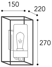 Vonkajšie nástenné svietidlo Cubic³3364 nikel/číra