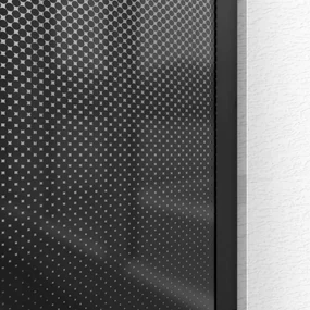Rea Aero Ombre, sprchová zástena Walk-In 110x195 cm, 8mm číre sklo s čiernym vzorom, čierny matný profil, REA-K2461