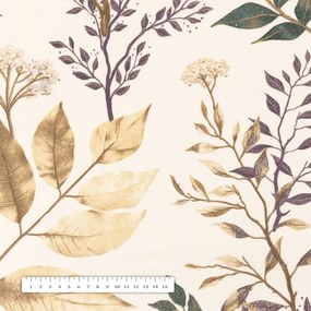 Biante Bavlnený behúň na stôl Sandra SA-544 Jesenné vetvičky na krémovom 20x160 cm