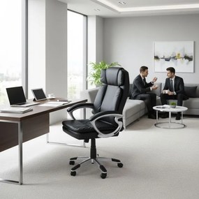 Ergonomická kožená kancelárska stolička s dvojitou výplňou