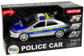 LEAN TOYS Policajné auto 1:14 Trecí pohon - strieborné