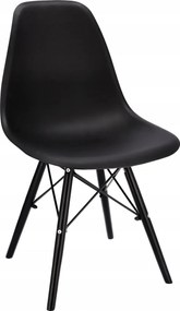 Dekorstudio Dizajnová jedálenská stolička v škandinávskom štýle - čierna s čiernymi nohami