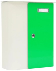 Rottner Vodotesná poštová schránka SPLASHY Biela + Neónová zelená