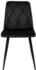 Jedálenská stolička MADISON zamatová, čierna