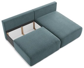 Tyrkysovomodrá rozkladacia/s úložným priestorom rohová pohovka (pravý roh) Kalena – Makamii