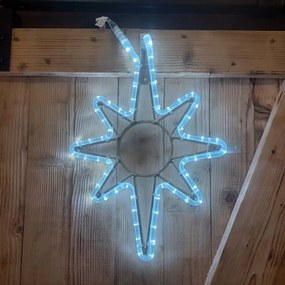 DECOLED LED světelná hvězda, závěsná, 45x70 cm, ledově bílá