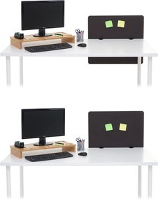 Akustický panel na stôl HWC-G75 - dvojstenná látka/textil - 60x65cm - hnedo-sivá