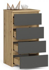 Komoda CL4 dub artisan / sivá