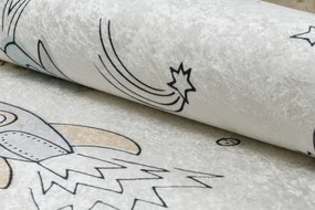 Koberec protišmykový BAMBINO 1278 Vesmír - krémový