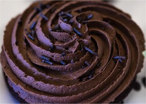 Sklenený obraz - Čokoládový Cupcake (70x50 cm)