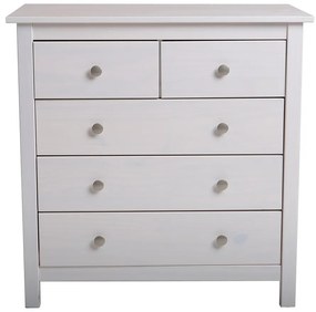 Biela vysoká komoda z borovicového dreva 79x80 cm Berna – Marckeric