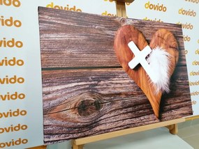 Obraz kríž na drevenom pozadí - 120x80