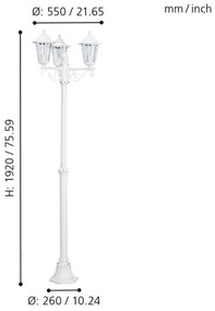 EGLO 22996 - Vonkajšia lampa LATERNA 5 3xE27/60W/230V IP44