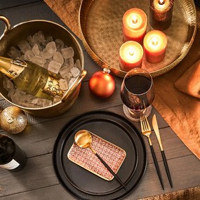 STILETTO Príbory matné set 4 ks – zlatá/čierna
