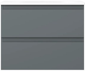 Mexen Orio, kúpeľňová skrinka 60 cm s umývadlom Vela, 2 zásuvky, grafitová matná/biela matná, 91A10-06047-2-BFF66-W23M01