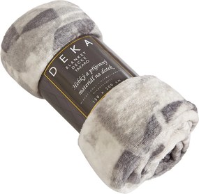 Home Elements Mikroflanelová deka, šedá, kvetina