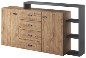 Komoda Bilsby Typ 27 (dub ribbec + sivá). Akcia -10%. Vlastná spoľahlivá doprava až k Vám domov. 1030330