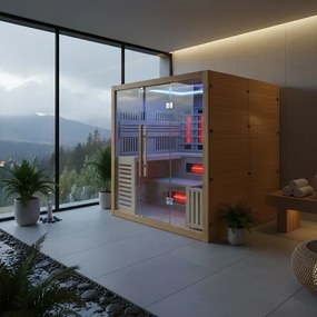 BPS-koupelny Kombinovaná sauna 2v1 HYD-7586 - Infrasauna + fínska sauna 180x160, 4-5 osôb