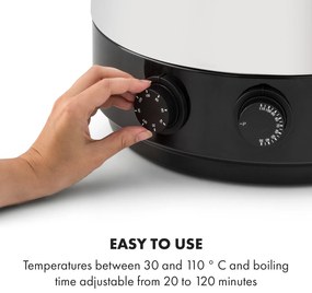 Klarstein KonfiStar 60, zavárací hrniec, dávkovač nápojov, 60 l, 2500 W, 110 °C, 120 min, nehrdzavejúca oceľ