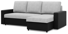 Rohová rozkladacia sedacia súprava LUNA Sivá/čierna