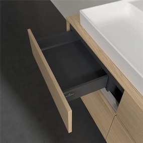 VILLEROY &amp; BOCH Collaro závesná skrinka pod umývadlo na dosku (umývadlo v strede), 4 zásuvky, s LED osvetlením, 1200 x 500 x 548 mm, Nordic Oak, C091B0VJ