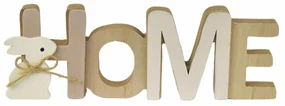 Drevený nápis HOME so zajačikom, 21,5 x 7,5 x 3 cm