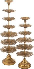 Zlatý kovový svietnik v tvare stromčeka Tree Flower L – 22*22*79,5 cm