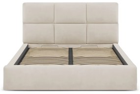 Béžová čalúnená dvojlôžková posteľ s úložným priestorom s roštom 200x200 cm Libera – Windsor &amp; Co Sofas