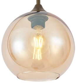 Stojacia lampa Art Deco tmavý bronz s jantárovým sklom - Sandra